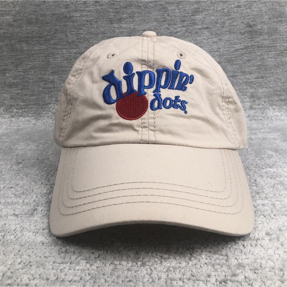 Dippin' Dots Cap America Dad Golf Hat Beige Adjustable Strapback